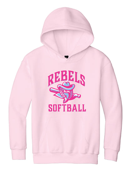 RYE BROOK REBELS SOFTBALL / PRINT / 18500B Youth Heavy Blend™ Hooded Sweatshirt
