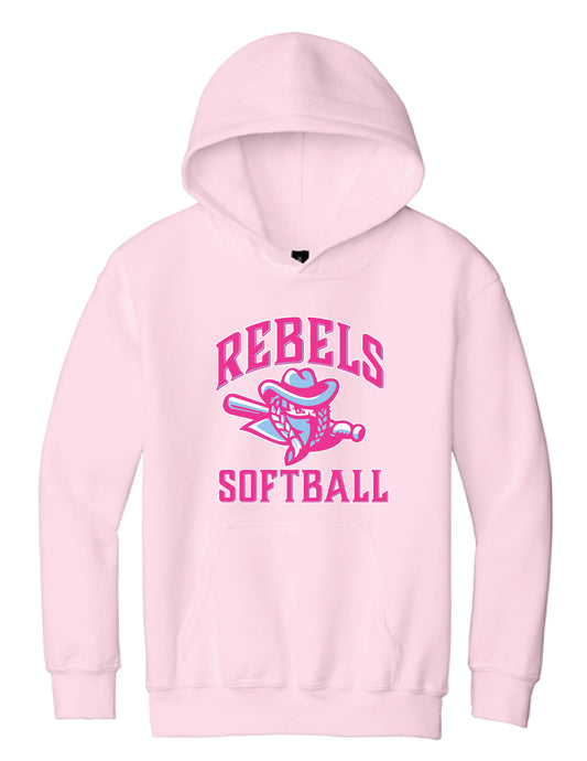 RYE BROOK REBELS SOFTBALL / PRINT / 18500B Youth Heavy Blend™ Hooded Sweatshirt