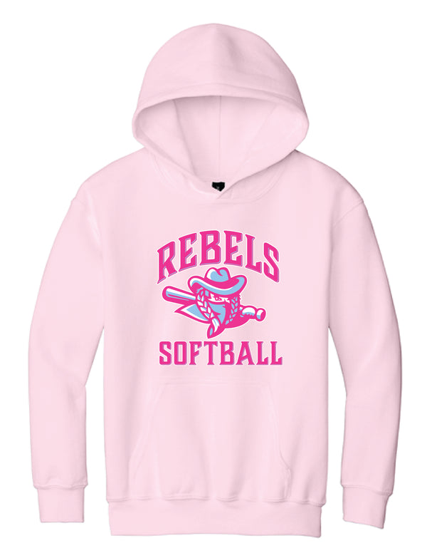 RYE BROOK REBELS SOFTBALL / PRINT / 18500B Youth Heavy Blend™ Hooded Sweatshirt