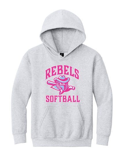 RYE BROOK REBELS SOFTBALL / PRINT / 18500B Youth Heavy Blend™ Hooded Sweatshirt