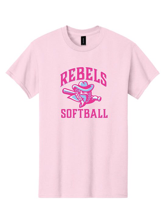RYE BROOK REBELS SOFTBALL / PRINT / 5000 100% Cotton T-Shirt