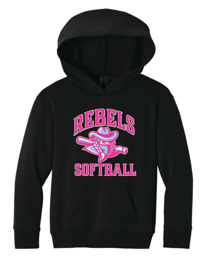 RYE BROOK REBELS SOFTBALL / PRINT / PC68YH Youth Easy Fleece Pullover Hooded Sweatshirt