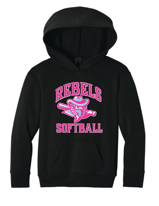 RYE BROOK REBELS SOFTBALL / PRINT / PC68YH Youth Easy Fleece Pullover Hooded Sweatshirt