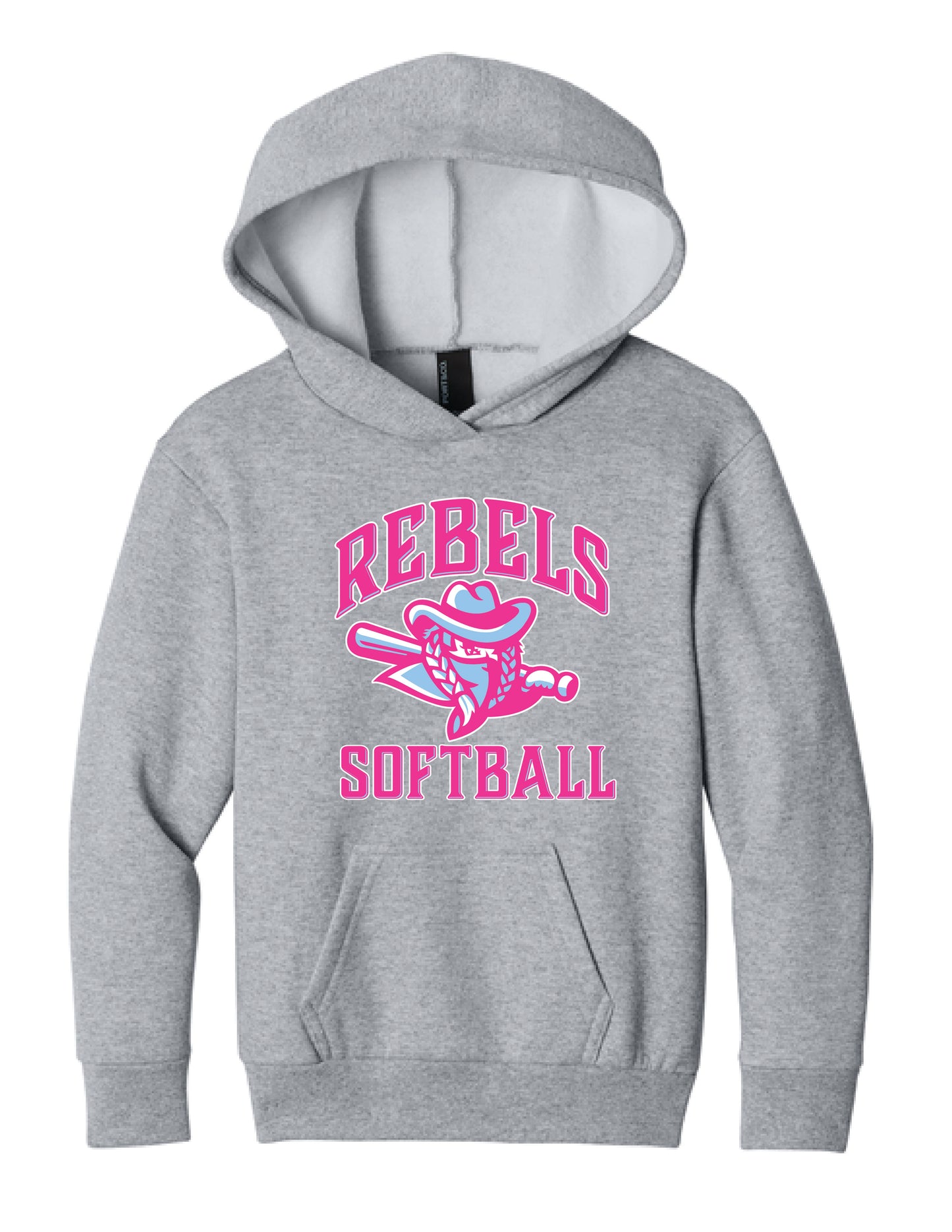 RYE BROOK REBELS SOFTBALL / PRINT / PC68YH Youth Easy Fleece Pullover Hooded Sweatshirt