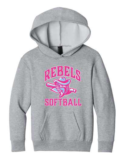 RYE BROOK REBELS SOFTBALL / PRINT / PC68YH Youth Easy Fleece Pullover Hooded Sweatshirt