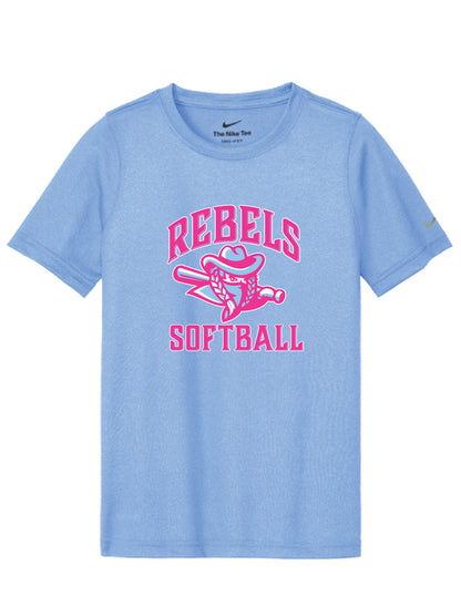 RYE BROOK REBELS SOFTBALL / PRINT / NKDX8787 Nike Youth Swoosh Sleeve rLegend Tee