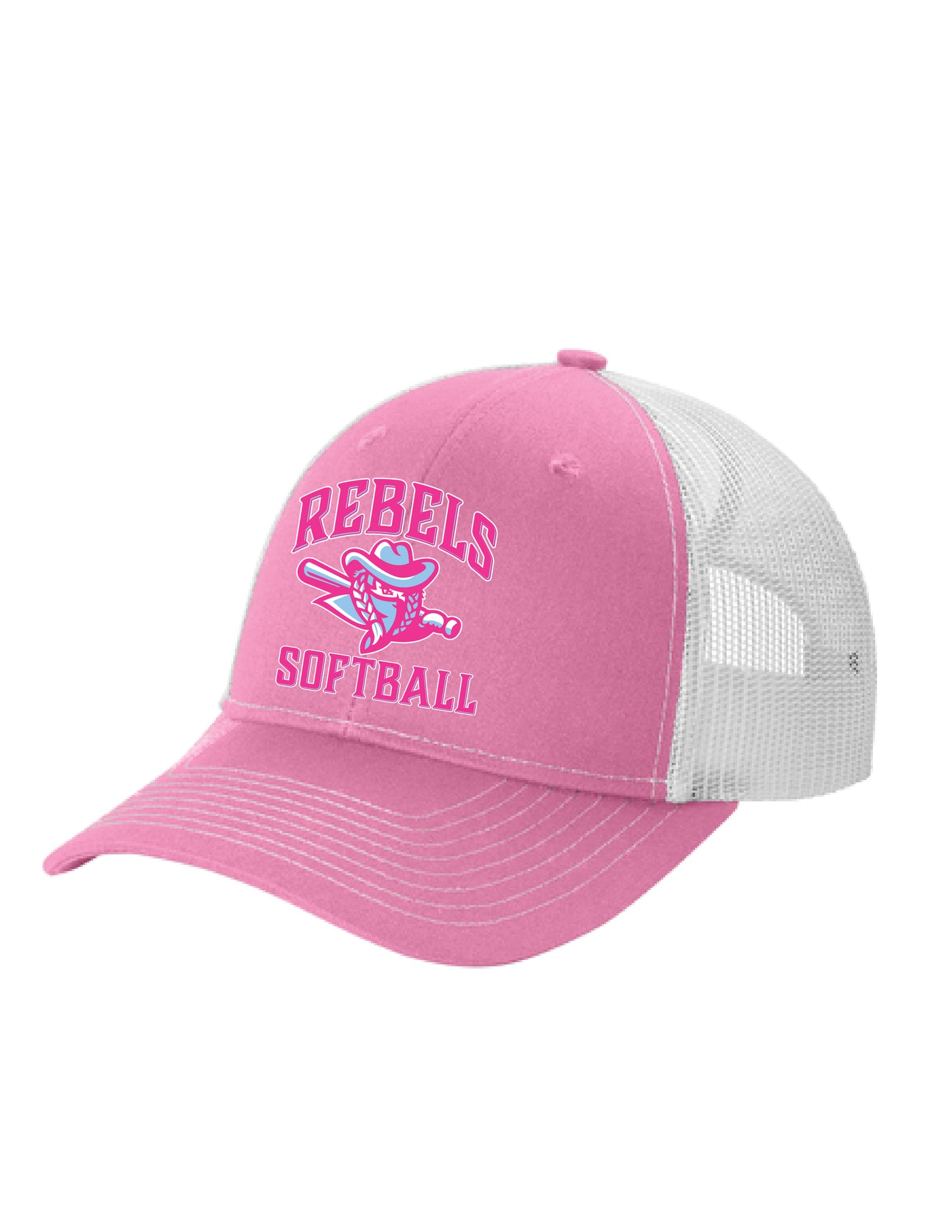 RYE BROOK REBELS SOFTBALL / EMBROIDERY / LC401 Snapback Ponytail Trucker Cap