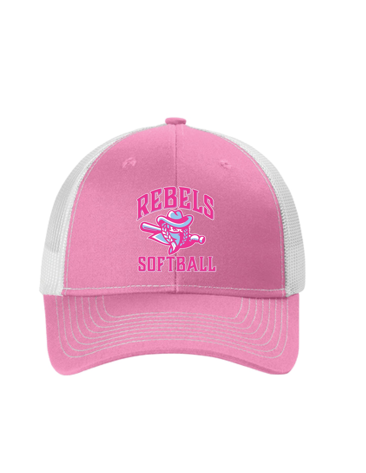 RYE BROOK REBELS SOFTBALL / EMBROIDERY / LC401 Snapback Ponytail Trucker Cap