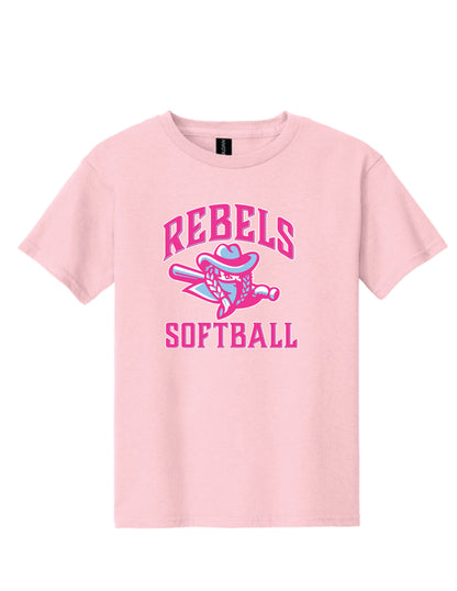 RYE BROOK REBELS SOFTBALL / PRINT / 5000B Youth 100% Cotton T-Shirt
