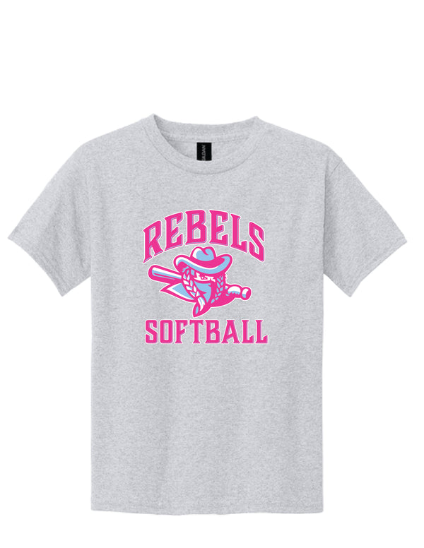 RYE BROOK REBELS SOFTBALL / PRINT / 5000B Youth 100% Cotton T-Shirt