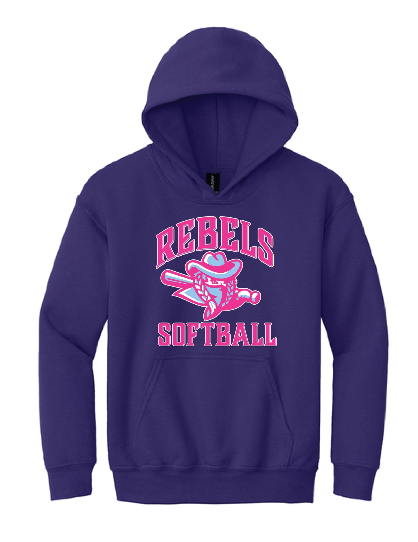 RYE BROOK REBELS SOFTBALL / PRINT / 18500B Youth Heavy Blend™ Hooded Sweatshirt