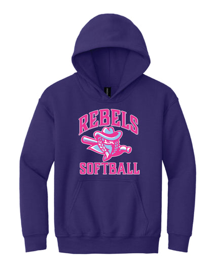 RYE BROOK REBELS SOFTBALL / PRINT / 18500B Youth Heavy Blend™ Hooded Sweatshirt
