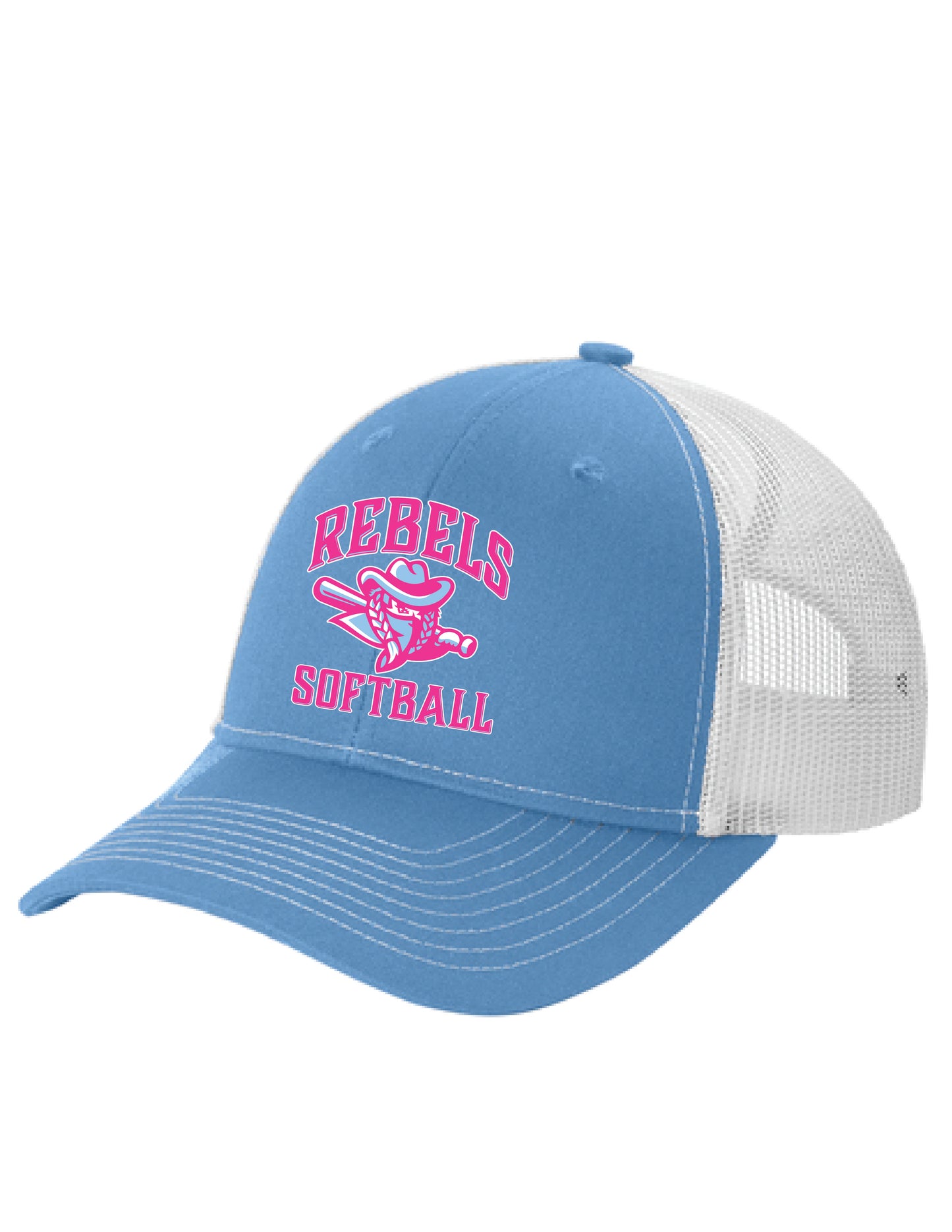 RYE BROOK REBELS SOFTBALL / EMBROIDERY / LC401 Snapback Ponytail Trucker Cap