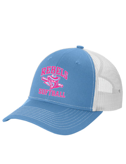 RYE BROOK REBELS SOFTBALL / EMBROIDERY / LC401 Snapback Ponytail Trucker Cap