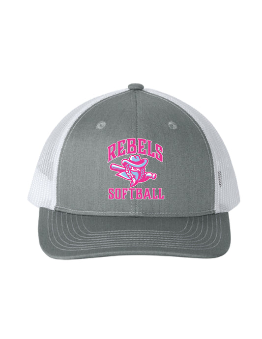 RYE BROOK REBELS SOFTBALL / EMBROIDERY / LC401 Snapback Ponytail Trucker Cap