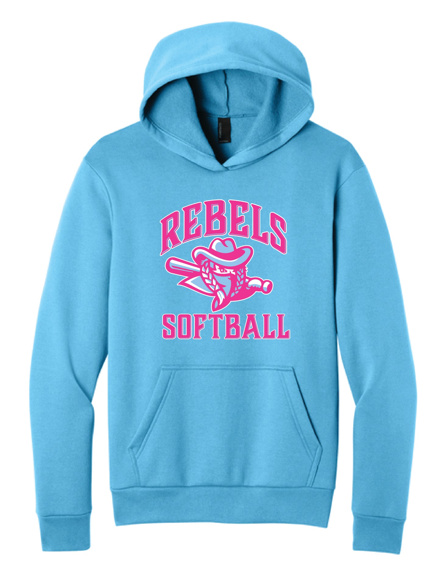 RYE BROOK REBELS SOFTBALL / PRINT / PC68H Easy Fleece Pullover Hooded Sweatshirt