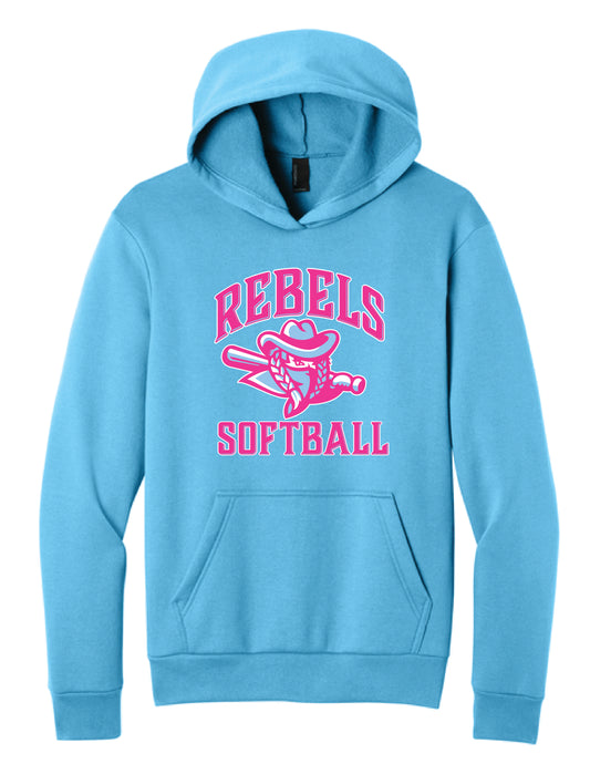 RYE BROOK REBELS SOFTBALL / PRINT / PC68H Easy Fleece Pullover Hooded Sweatshirt