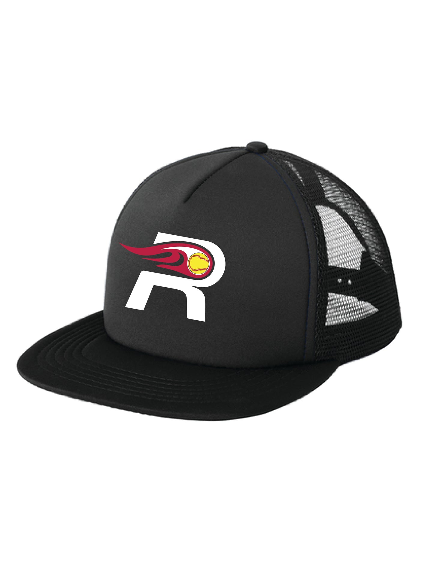 RYE GIRLS SOFTBALL / PRINT / DT624 District® Flat Bill Snapback Trucker Cap