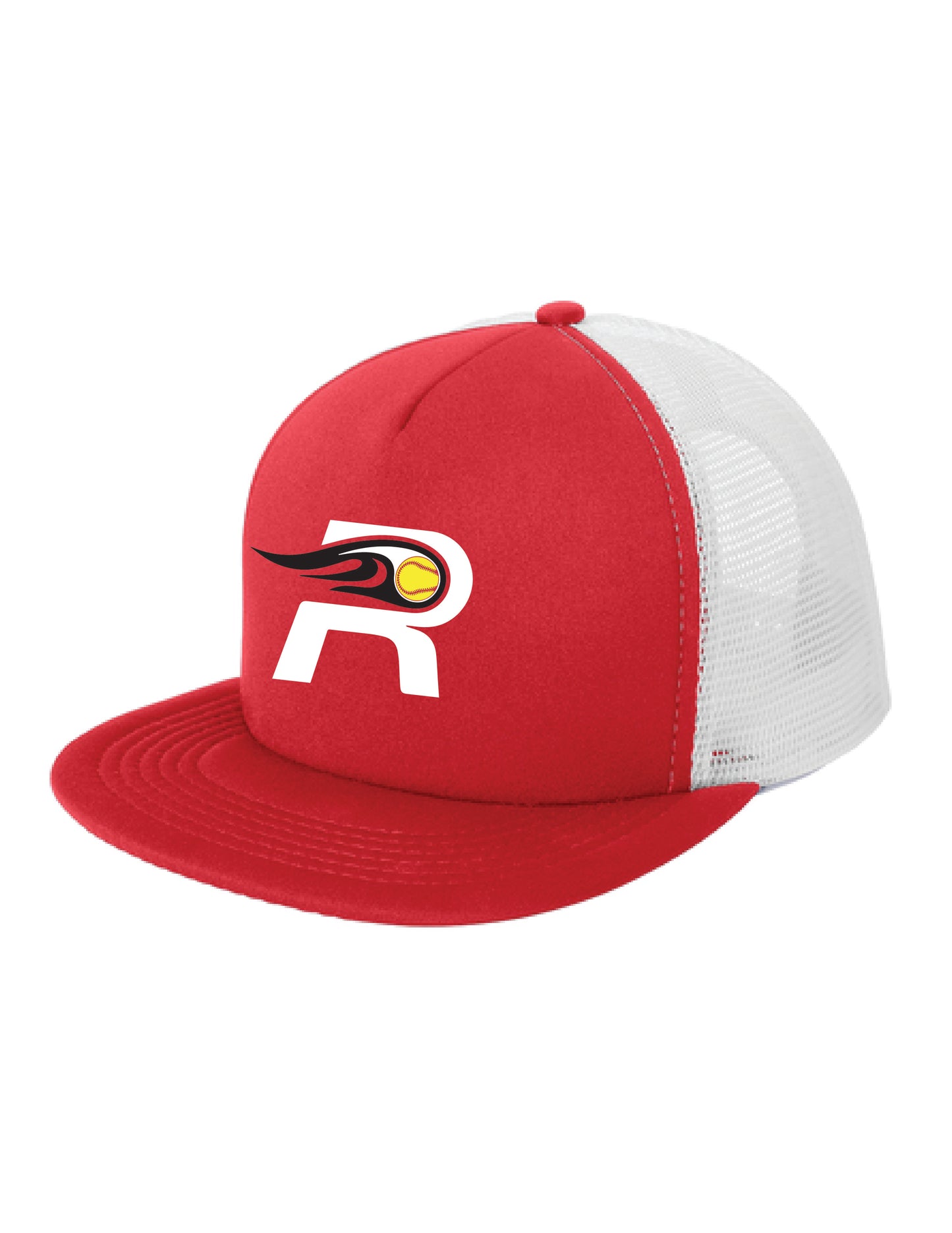 RYE GIRLS SOFTBALL / PRINT / DT624 District® Flat Bill Snapback Trucker Cap