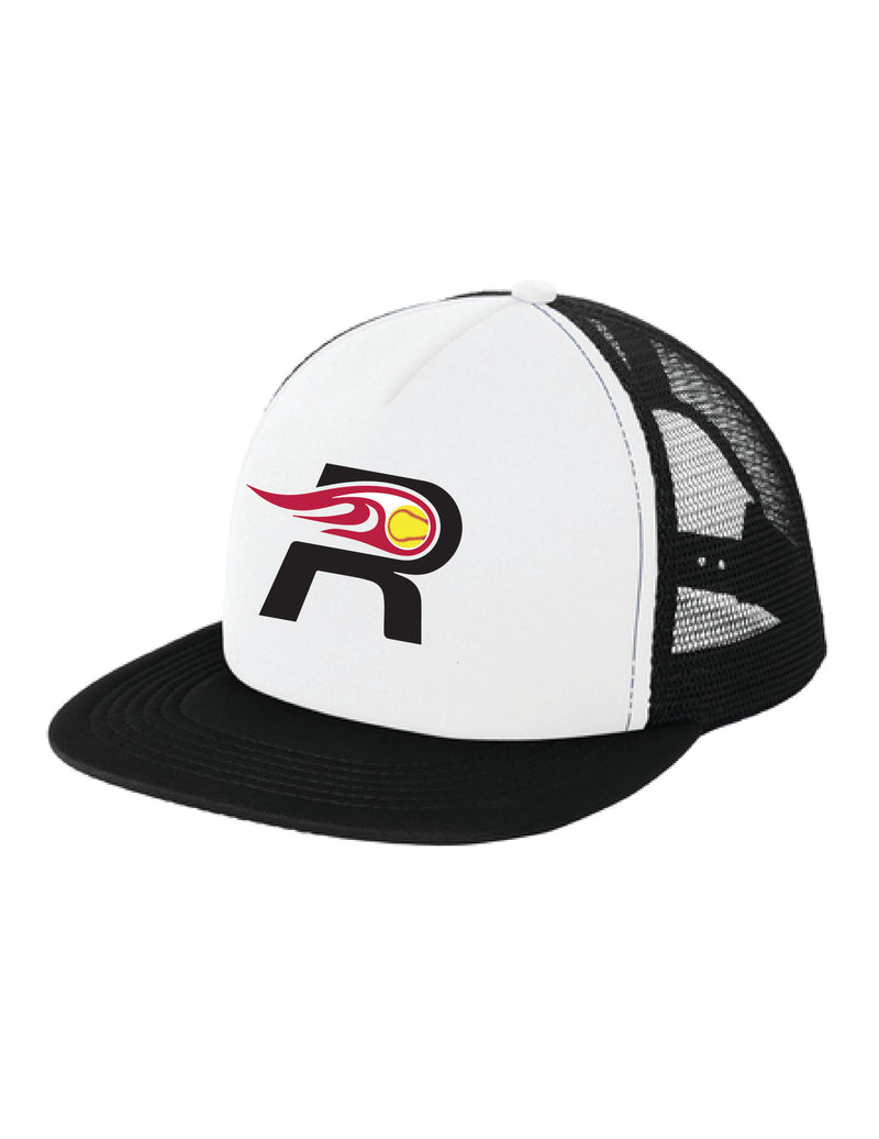 RYE GIRLS SOFTBALL / PRINT / DT624 District® Flat Bill Snapback Trucker Cap
