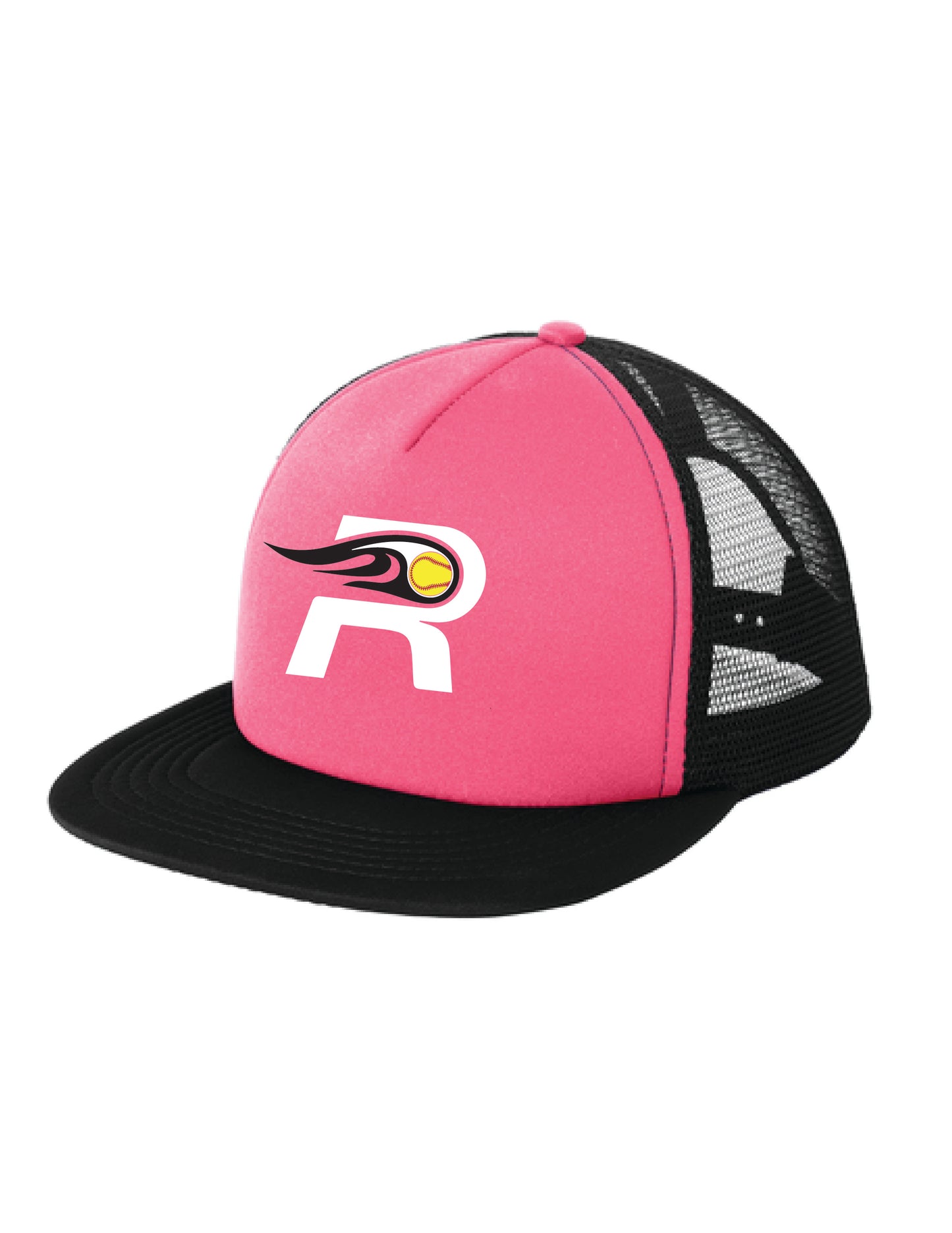 RYE GIRLS SOFTBALL / PRINT / DT624 District® Flat Bill Snapback Trucker Cap