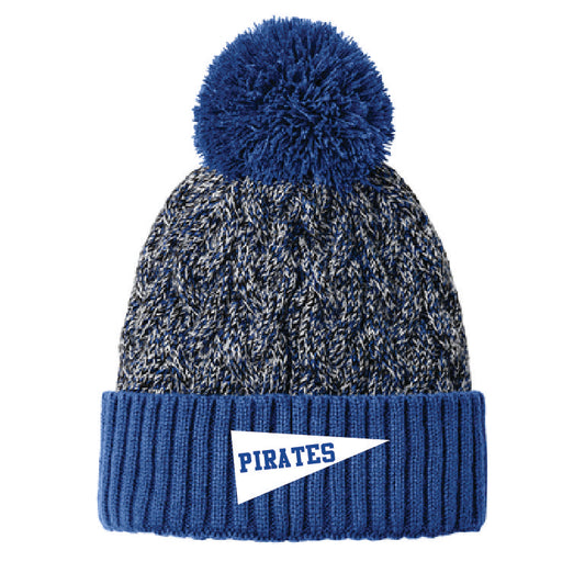 PC PIRATES - NE910  New Era® Marled Knit Pom Beanie