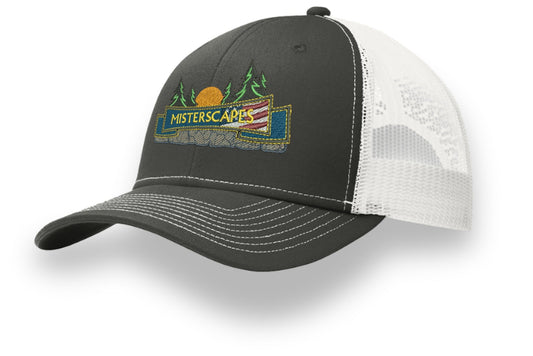 MISTERSCAPES - white - grey C112 Regular Port Authority® Snapback Trucker Cap - EMBROIDERY